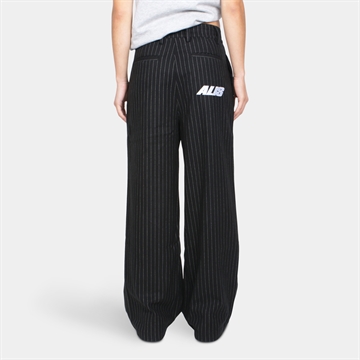 Alis Phylli Loose Fitted Chino Pants Black Pinstripe